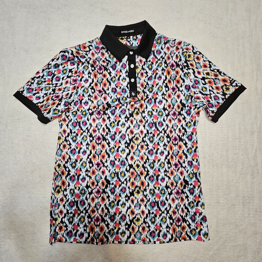 BYRDGANG Polo Size Small Multicolor Golf Shirt New With Tags Colorful UPF 50+